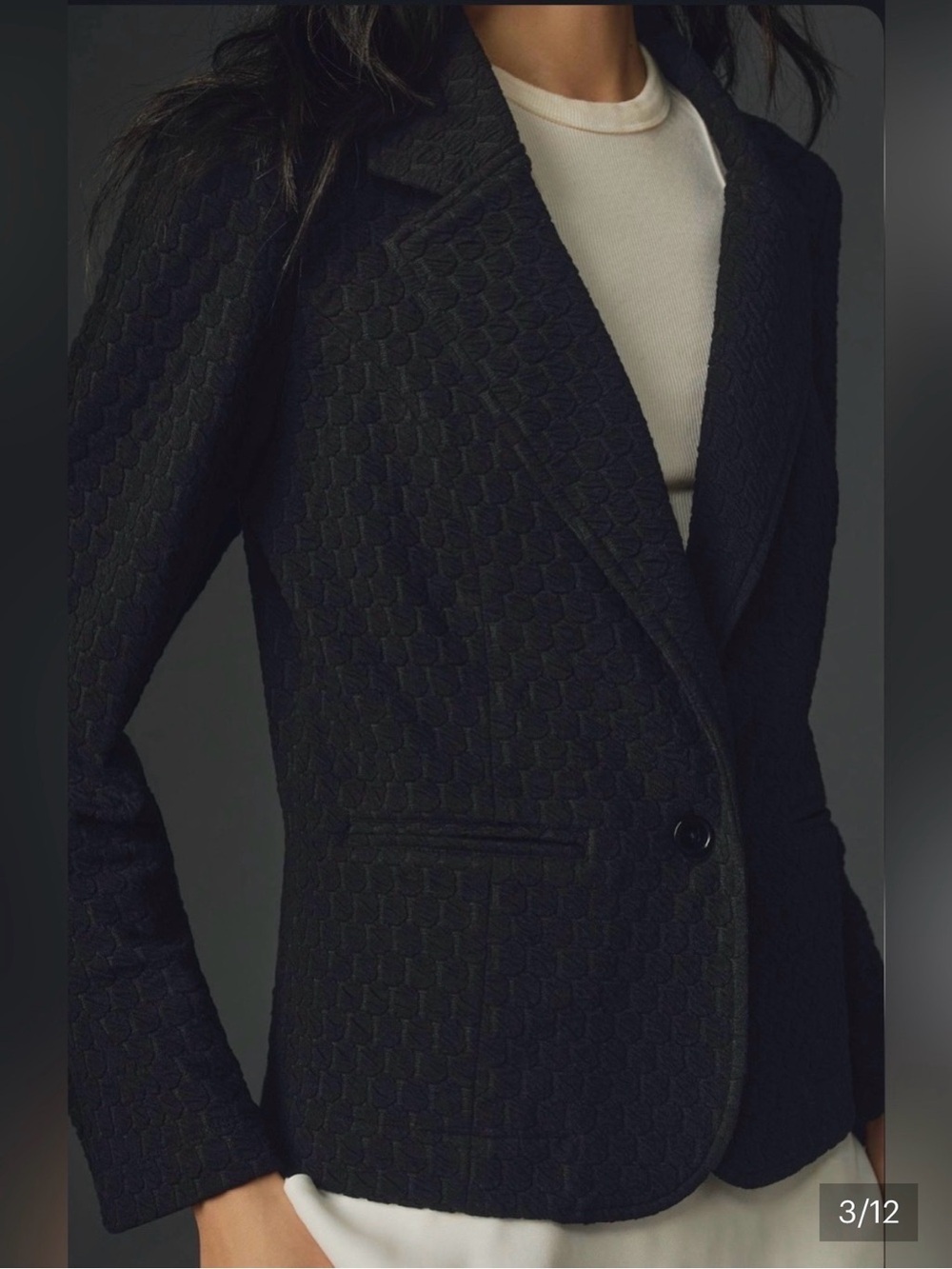 Anthropologie Porridge Textured Knit Stretch Blazer small